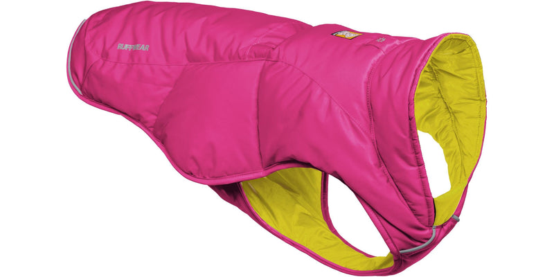 Ruffwear, Quinzee Dog Winter Jacket, Insulated Packable Puffer Vest with Leash Portal, Reflective Trim & Weather‑Resistant Shell, Adjustable Fit Coat, Harness Compatible, Pink, X-Large