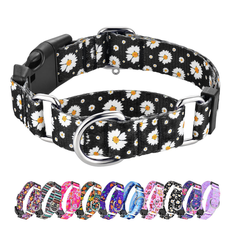 Hikiko Martingale Collar for Dogs with Buckle for Small Medium Large Dogs Soft Nylon Daisy Dog Collars Walking Training?Pure Daisy,Medium? Pure Daisy - PawsPlanet Australia