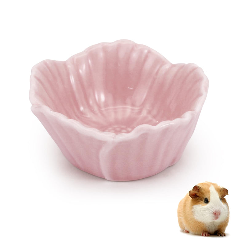 Small Ceramic Pet Hamster Bowl, Easy to Clean Anti Flipping Hamster Food and Water Bowl Feeding Bowl, Small Animal Bowls for Golden Bears, Rabbits, Hedgehogs, Dutch Pigs, Parrots (Pink, s) Pink - PawsPlanet Australia