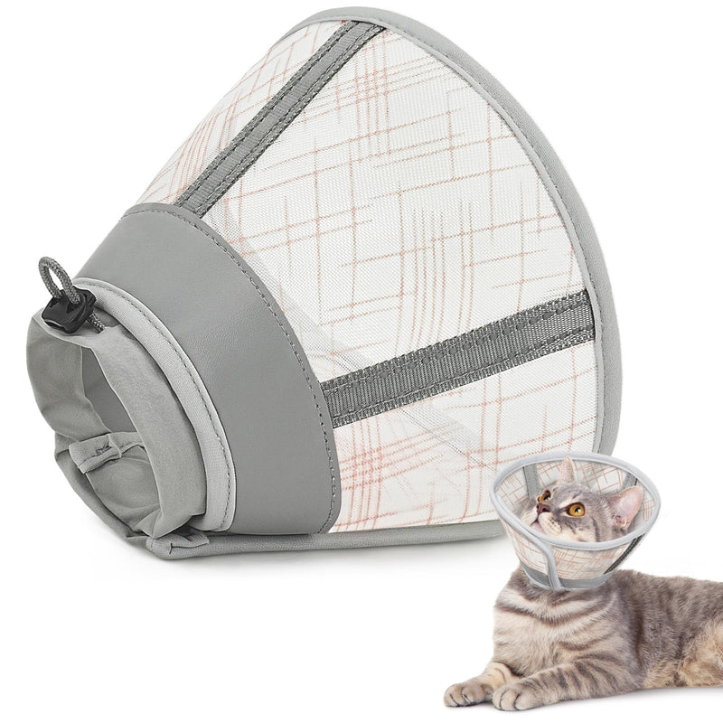 Supet Cat Cone Collar Soft, Air Mesh Cat Recovery Cone to Stop Licking, Breathable Cat Neck Cone Alternative for Small Kitten Cats, Lightweight Cat Head Cone Anti Scratch (S) S Orange - PawsPlanet Australia