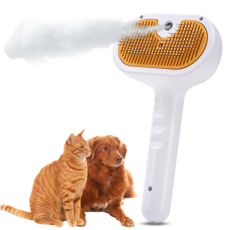 Cat Steam Brush 2024 New Rechargeable Self-Cleaning Pet Grooming Tool for Indoor Cats Long and Short Hair Cats and Dogs Steamy Hair Comb Steamy Massage Shedding Relief - PawsPlanet Australia