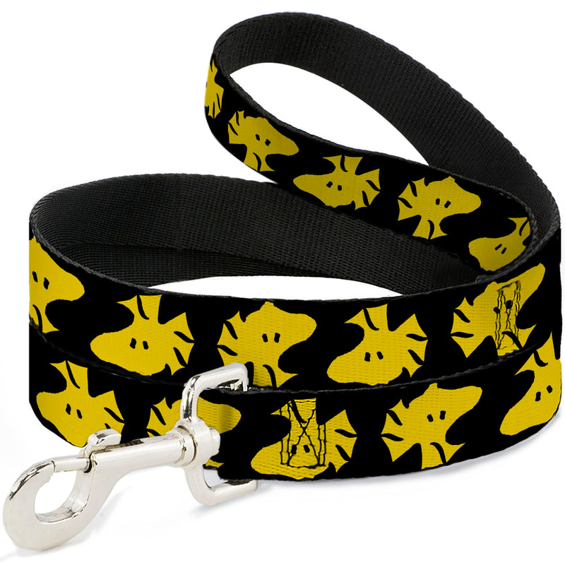 Peanuts Worldwide LLC Pet Leash, Dog Leash, Peanuts Woodstock Face Flip Black Yellow, 6 Feet Long 1.5 Inch Wide 6 Feet Long - 1.5" Wide - PawsPlanet Australia