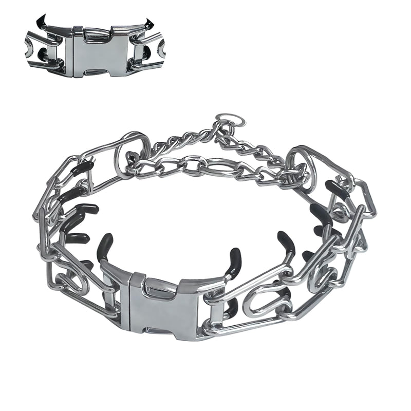 Prong Training Collar for Dogs, Adjustable Dog Pinch Collar with Quick Release Buckle, No Pull Collar for Small Medium Large Dogs, Two Extra Link and Twenty pc Caps (M/L (17-23" Neck, 3.2mm)) M/L (17-23" Neck, 3.2mm) - PawsPlanet Australia