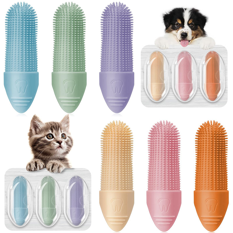 Dog Toothbrush, 6 Pack Dog Toothbrush Finger for Cats and Dogs, 360° Cleaning Dog Finger Toothbrush Small Breed with Individual Package, Soft and Durable Finger Toothbrush for Dogs - PawsPlanet Australia