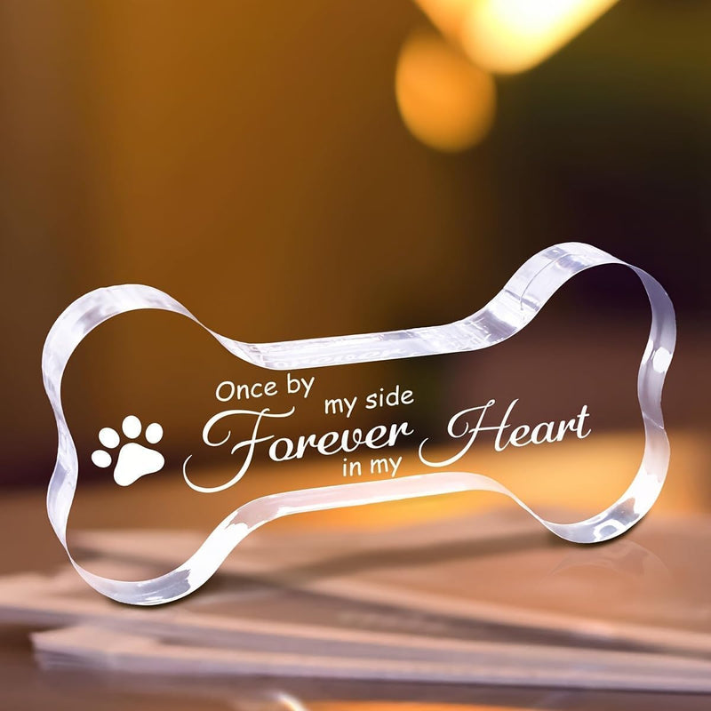 Pet Memorial Ornament Remembrance Gifts: Loss of Dog Cat Sympathy Gift Crystal Bone Shape Decor Ornament for Dogs Puppy Keepsake M Clear- Bone Shape - PawsPlanet Australia
