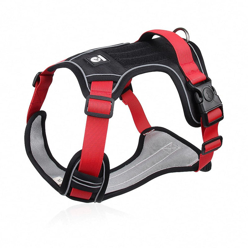 Dog Harness with Handle Tactical Large,No Pull Adjustable Reflective Military Dogs Vest for Labrador Retriever,Husky, German Shepherd Dog (Black/Red, Large) Black/Red - PawsPlanet Australia