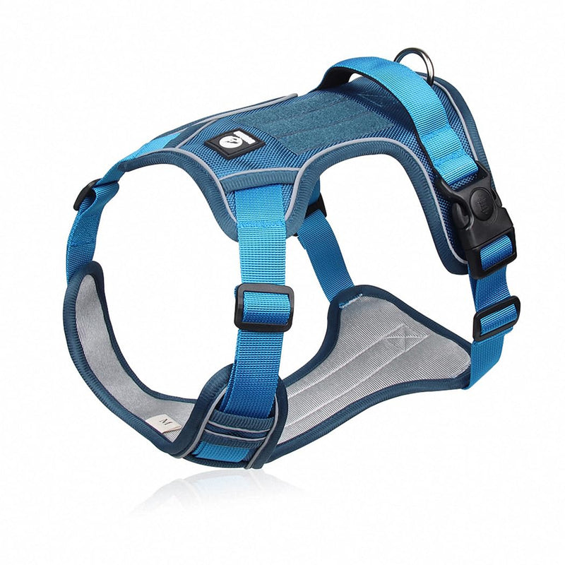 Dog Harness with Handle Tactical Large,No Pull Adjustable Reflective Military Dogs Vest for Labrador Retriever,Husky, German Shepherd Dog (Sky Blue, X-Large) Sky Blue - PawsPlanet Australia