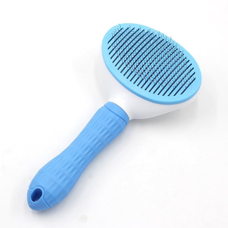 Self-Cleaning Pet Grooming Brush – Stainless Steel Slicker Brush for Dogs, Cats, Rabbits & Small Pets – Ideal for Shedding, Tangles, and Mats – Perfect for Short & Long Hair Breeds by (Blue) Blue - PawsPlanet Australia
