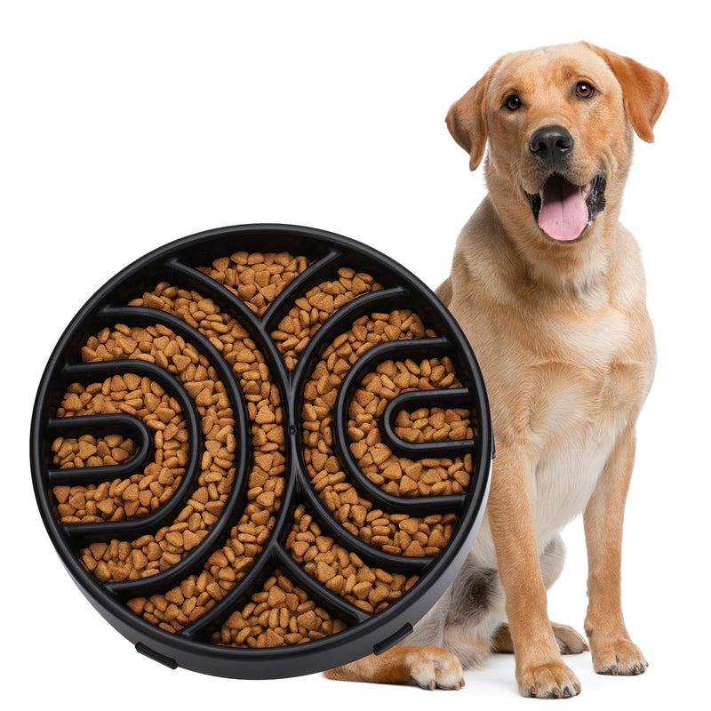 WHIPPY Slow Feeder Dog Bowls Anti-Choking Maze Dog Food Bowl Anti-Slip Interactive Dog Puzzle Feeder Dog Bowl Pet Bowl for Large Medium Dogs,Black black - PawsPlanet Australia