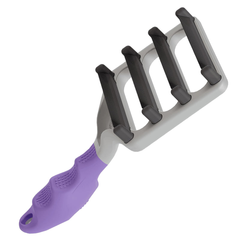 FUR4 deShedding Cat Brush for Long Hair Cats – Pet Hair Brush with 4 Carbon Fiber Edges – deShedding Tool Removes Loose Fur – Gentle & Effective Cat Grooming Brush for Shedding - PawsPlanet Australia
