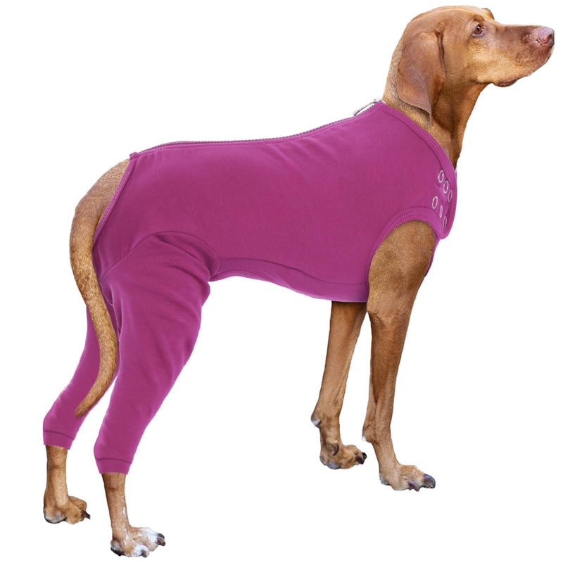 Nanaki Dog Wound Care Shirt,Dog Leg Sleeve To Stop Licking Rear Leg And Abdomen,Dog Surgery Suit Female Spay,Dog Onesie For Surgery Female Male,Dog Surgical Recovery Suit Female Dog Wound Heal Clothes 2XL(Back:23.2", Weight:40-85Ib) Purple - PawsPlanet Australia