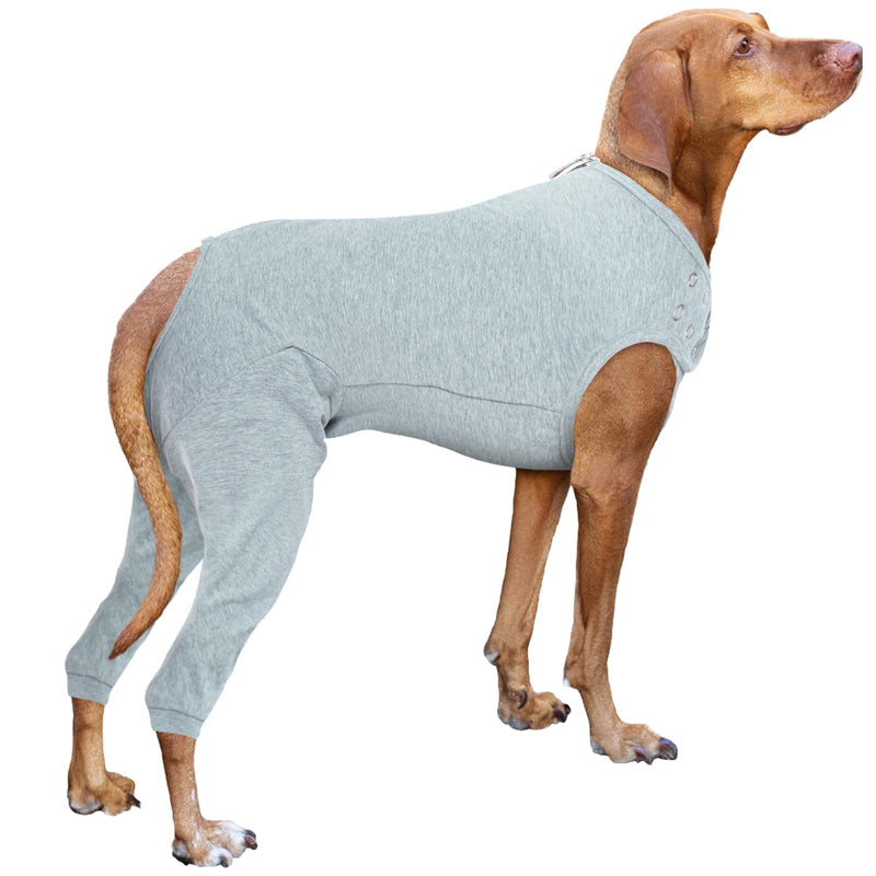 Nanaki Dog Wound Care Shirt,Dog Leg Sleeve To Stop Licking Rear Leg And Abdomen,Dog Surgery Suit Female Spay,Dog Onesie For Surgery Female Male,Dog Surgical Recovery Suit Female Dog Wound Heal Clothes 2XL(Back:23.2", Weight:40-85Ib) Gray - PawsPlanet Australia