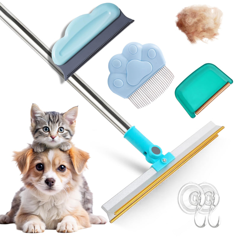 4 Packs Different Pet Hair Remover Set with Storage Bag - 180° Rotating Carpet Scraper Rake, Medium & Small Hair Removal Cleaner Tool for Couch Carpet Rug, Pet Comb for Shedding Grooming - PawsPlanet Australia