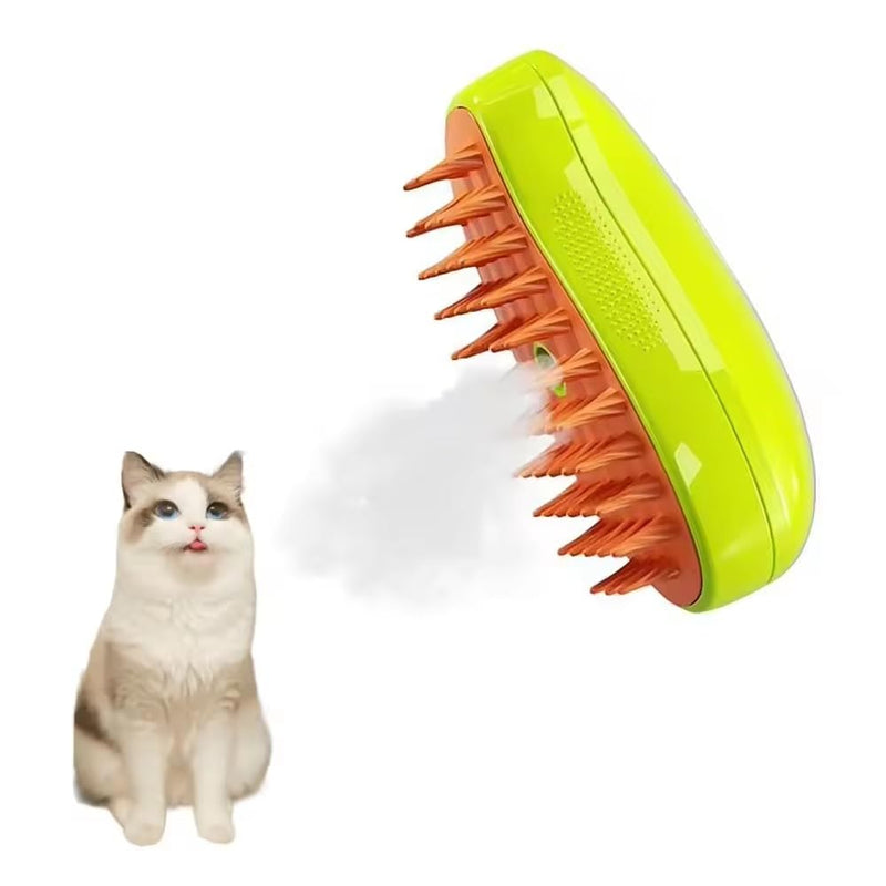 Cat Steam Brush for Shedding, 3 in 1 Rechargeable Cat Brush with Steam, Silicone Pet Brush for Removing Loose Hair, Massage, Cleaning, Grooming Brush for Cat and Dog - PawsPlanet Australia