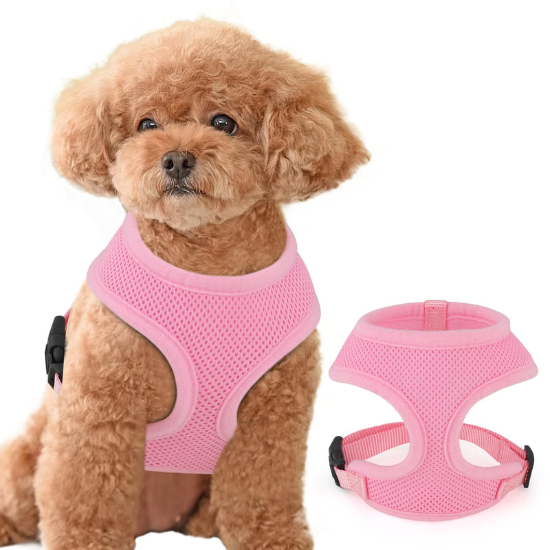 Magshion Dog Vest Harness with Adjustable Chest for Small Dog, Breathable Mesh Padded Pet Harness with with Buckles & Back D-Rings, Pet Supplies for Walking Training, No Pull No Choke, Pink, S - PawsPlanet Australia