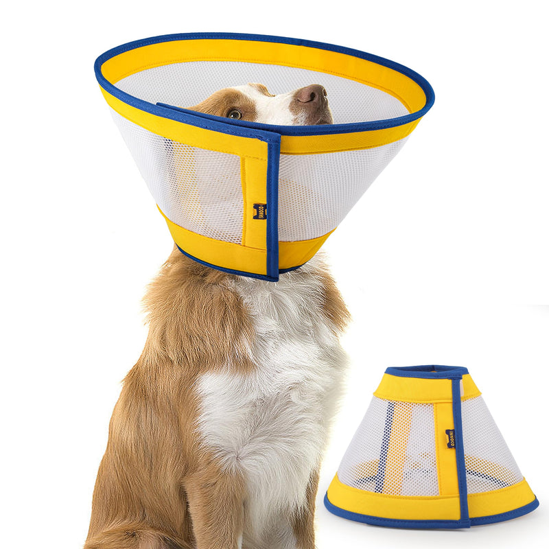 Soft Dog Cone/for Dogs Cone After Surgery Large Medium Dogs Breed Breathable Adjustable Comefortable Dog Cone Surgical Recovery Prevents Licking Biting Scratching, Dog Protector,L - PawsPlanet Australia