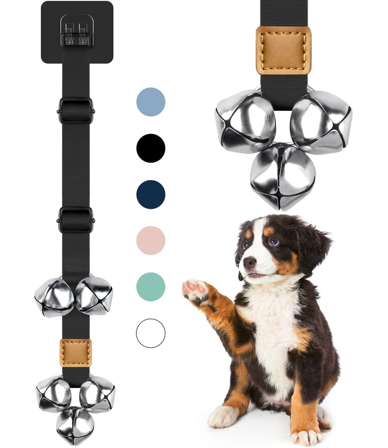 COOYOO Dog Doorbells, Adjustable Potty Training Dog Bells, Upgraded for Training Your Puppy The Easy Way, Premium Quality Housetraining Hanging Bell-5 Extra Large Loud 1.5 DoorBells 01-Black - PawsPlanet Australia