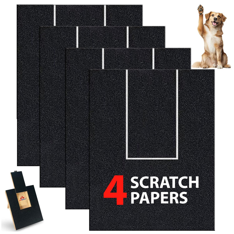 4 PCS Premier Self-Adhesive Sandpaper14.55x10.39 inch, 80 Grit – Replacement Sandpaper for Dog Nail Scratch Board with Treat Box (Black, Replacement Scratch Sheets) Black - PawsPlanet Australia
