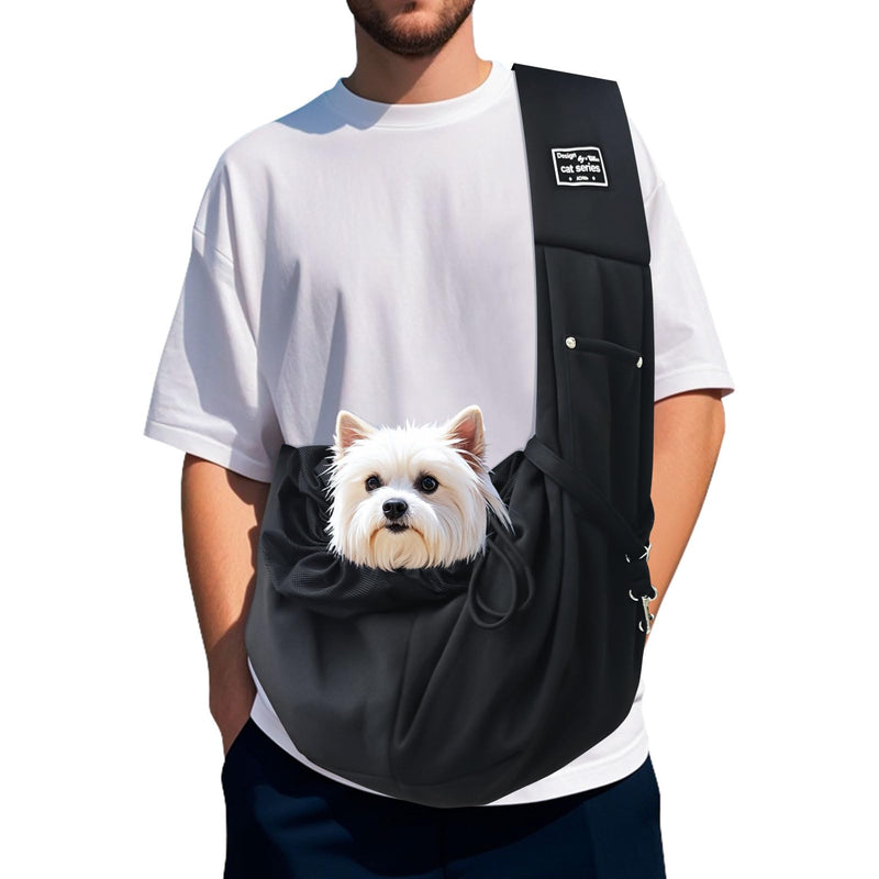 Dog Carrier Sling, Cat Sling Carrier, Small Dog Sling Carriers for 0-15 lbs, Hands Free Puppy Carrier Sling, Crossbody Pet Carrier for Travel, Breathable Pad, Storage Pocket, Tote Design Cat Carrier Non-adjustable - PawsPlanet Australia