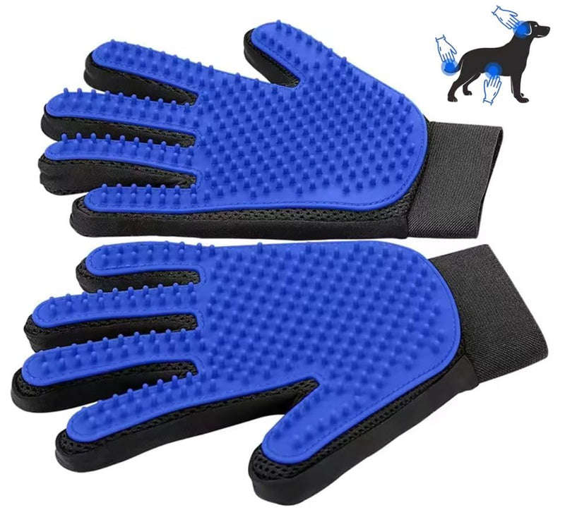 Pet Grooming Glove-Pet Hair Remover Glove- Perfect pet Cleaning Brush Glove- Perfect Washing Glove Brush of The Dog & pet for Short and Long Fur - 1 Pack (Right-Hand), Blue - PawsPlanet Australia