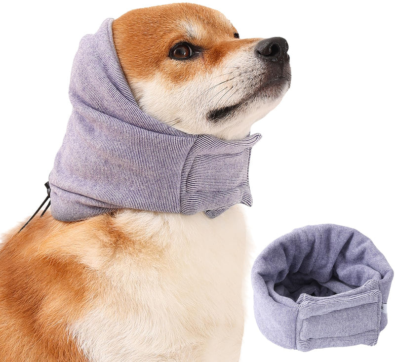 Dog Ear Muffs Noise Protection,Dog Hematoma Ear Wrap, Upgraded Velcro Dog Headband for Anxiety Relief, Warm Dog Ear Cover Winter Hat, Dog Ear Covers for Bath, Thunderstorms S-Head Circle(9.8"~14.9") Purple - PawsPlanet Australia