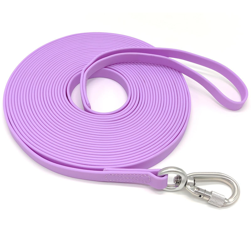 ZALER Long Dog Leash Waterproof Training Leashes 50ft 30ft 20ft 15ft 10ft 6ft, Odor Proof Recall Long Line Lead with Aviation Aluminum Carabiner Clip for Small, Medium, Large Dogs (6FT, Purple) - PawsPlanet Australia