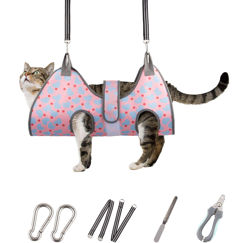 Pet Grooming Hammock for Cats & XS Small Dogs with Nail Clippers/Nail Trimmers, Dog Grooming Harness for Nail Trimming, Pet Grooming Sling Helper for Cutting Nails with Nail Clippers, Nail File XS for Cats & Tiny Dogs 20LB - PawsPlanet Australia