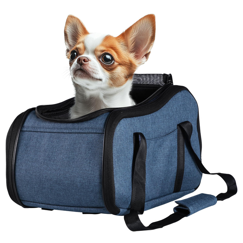 Navaris Dog Car Seat - Secure and Comfortable Pet Carriers for Small Dogs - Centre Console Car Seats - Booster and Bed with Zipper, Leash, and Cushion - Cat, Dog & Puppy Travel Bag - PawsPlanet Australia
