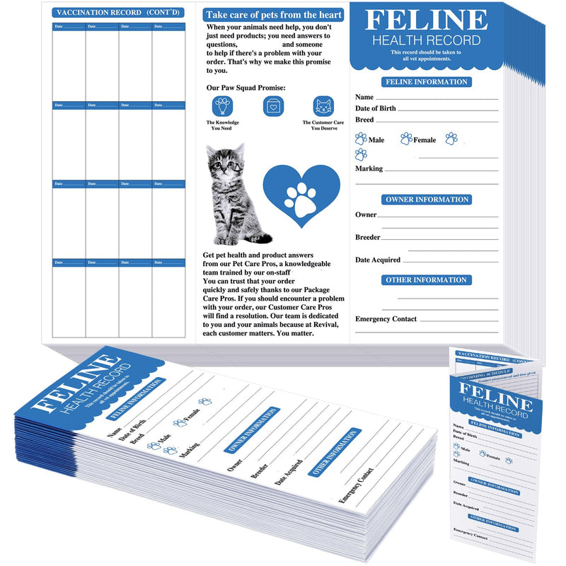 25 Pcs Cat Health Records Cat Vaccine Record Book Kitten Vaccination Record Card Foldable Cat Vaccines Shot Record Kitten Health Record Booklet for Cat Nursing Supplies - PawsPlanet Australia