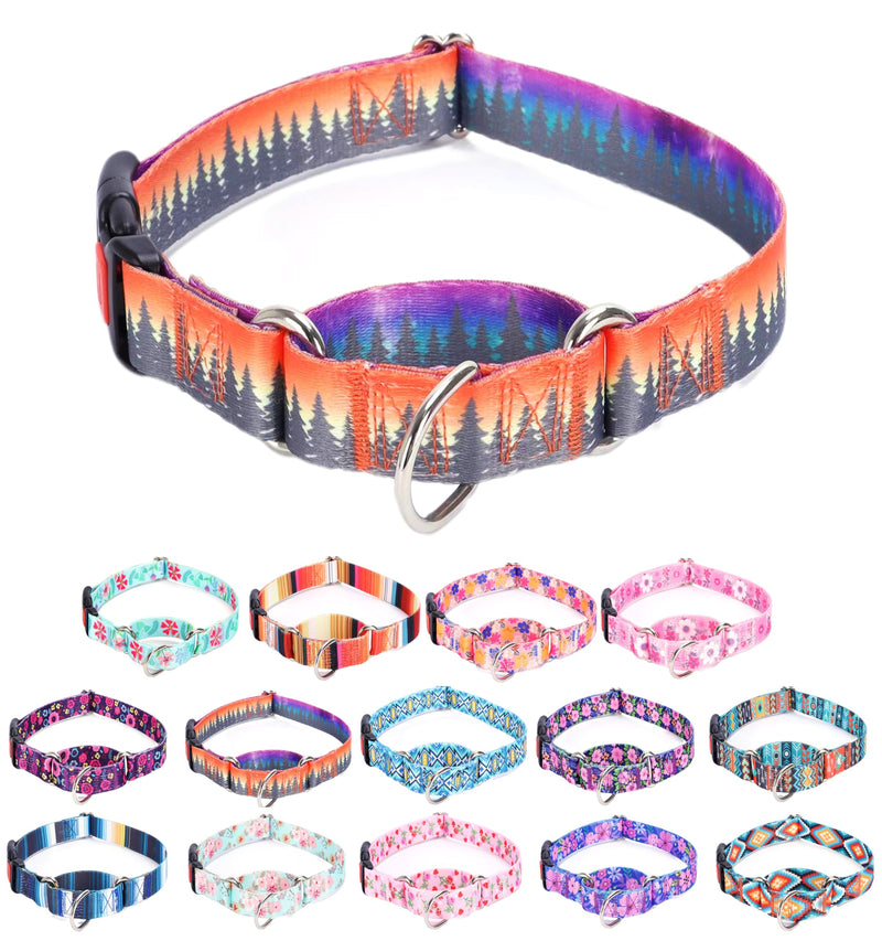 Moonpet Martingale Collar for Dogs Adjustable Soft Durable Dog Collar for Small Medium Large Boy and Male Dogs No Pull No Slip Safety Buckle Dog Collars-Forest/Medium Forest