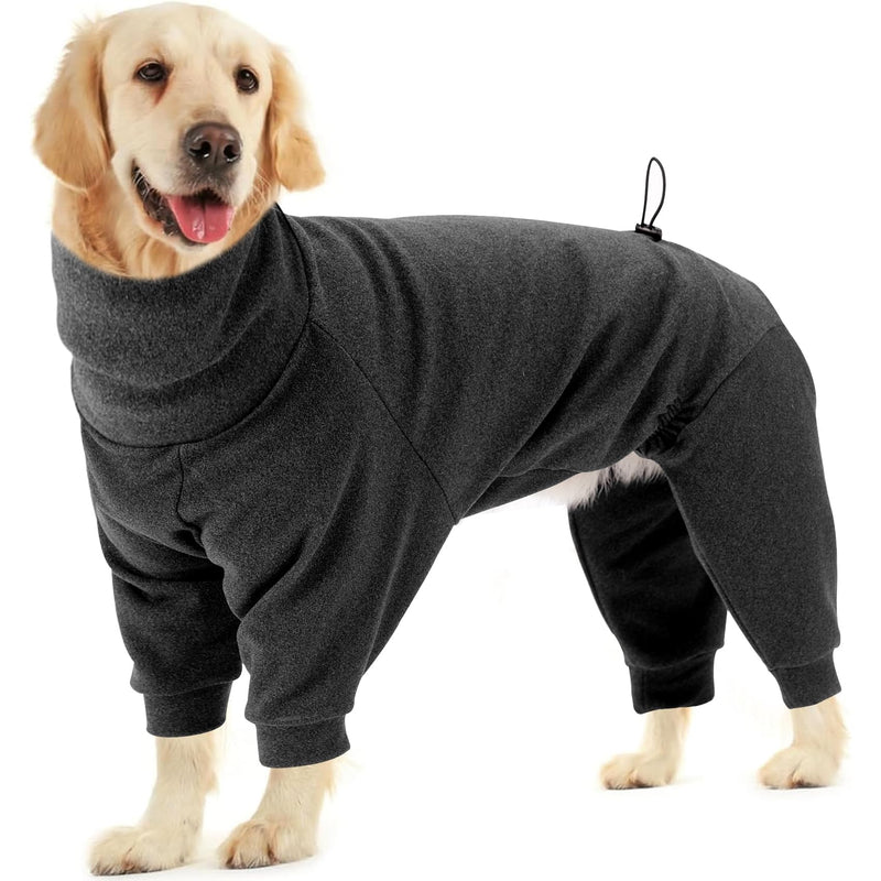 Dotoner Pullover Dog Sweater High Collar with Leash Hole Cold Weather Vest for Dogs Dog Winter Clothes for Indoor and Outdoor Use Long Sleeve Dog Sweatshirt Dog Clothes for Large Dogs X-Large Grey - PawsPlanet Australia