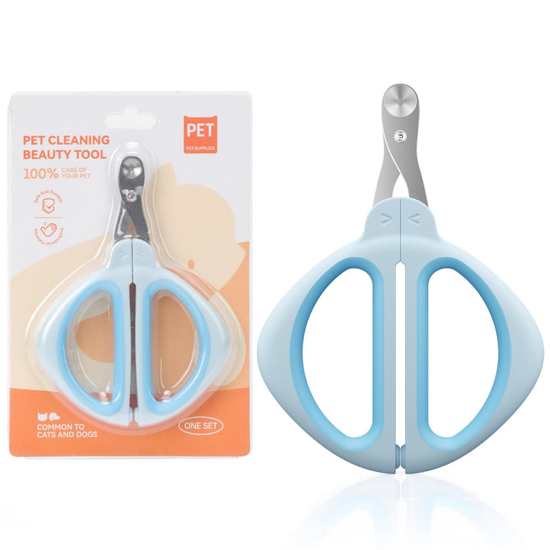 Cat Nail Clipper, Cat Nail Trimmer with Positioning Round Hole, Sharp Non-Slip Handle Cat Claw Clipper, Safe Indoor Cat Nail Clipper, Pet Nail Clipper for Cats, Puppies and More Animals - Blue - PawsPlanet Australia