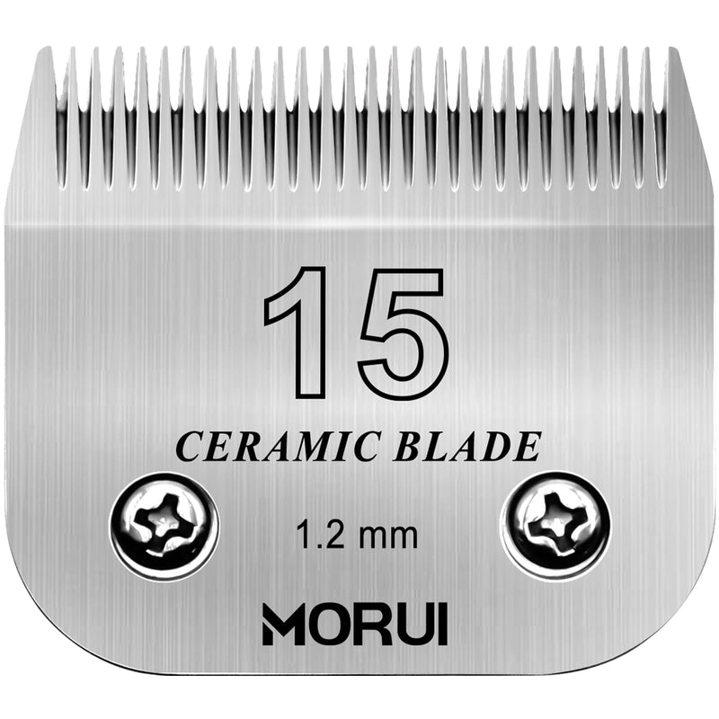 Pet Dog Grooming Clipper Replacement Blade，Detachable Ceramic Blade，Compatible with Most Andis,Oster A5 Wahl KM Series Clippers Size 15 Cut Length 3/64"(1.2mm) 15# - PawsPlanet Australia
