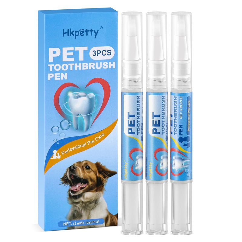 3PCS Pet Toothbrush Pen,Teeth Brightening Pen for Dog-Pet Dog/Cat Teeth Cleaning Pen for Dental Care,Dogs Cats Natural Plants Tartar Remover Tool - PawsPlanet Australia