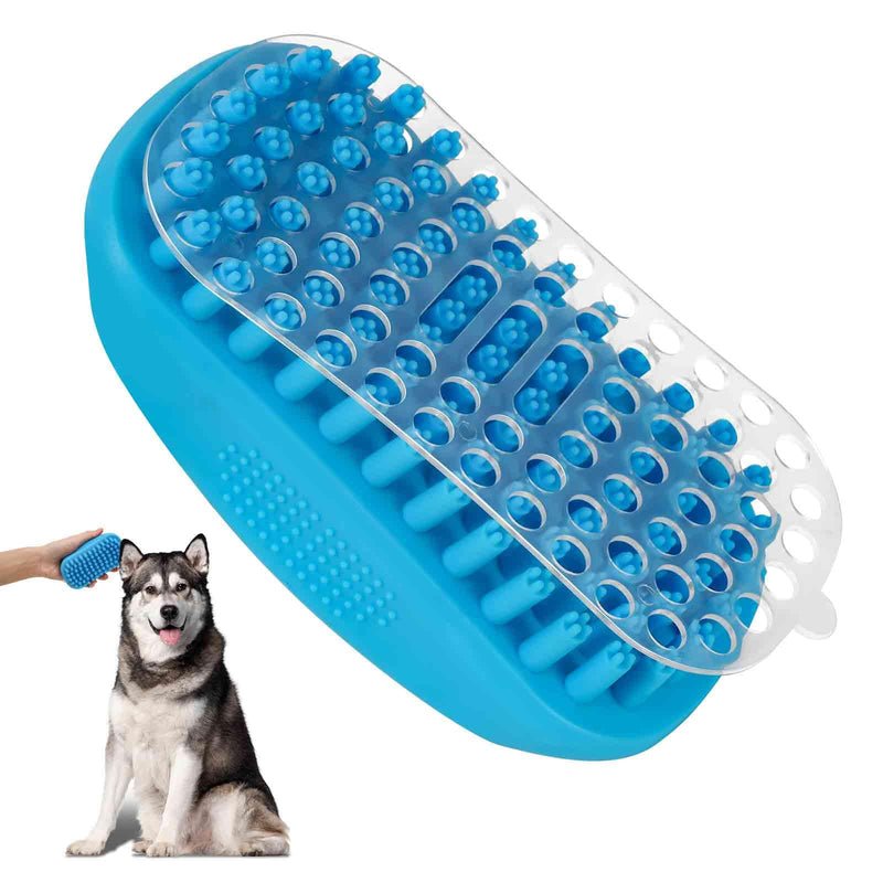 Dog Grooming Brush, Premium Soft Silicone Pet Bath Brushes, Rubber Massage Shampoo Soothing Comb Scrubber for Wet Dry Long Short Haired Dogs & Cats Massaging, Deshedding Shower - PawsPlanet Australia