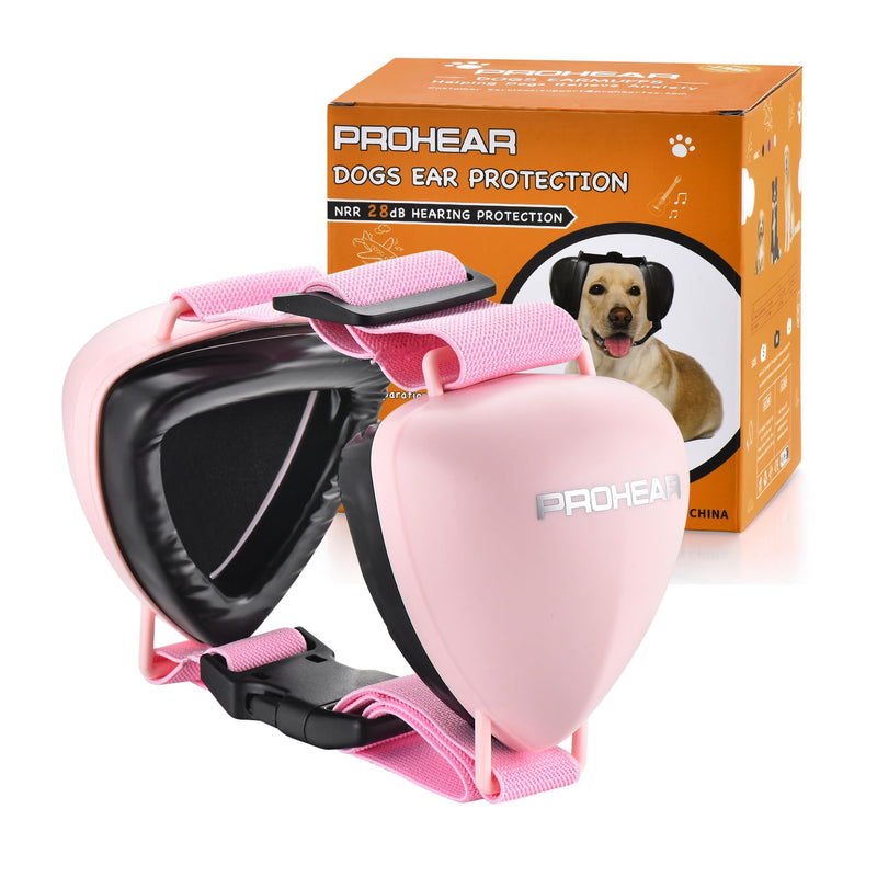 PROHEAR Ungrade GEL Pads Dog Ear Muffs Hearing Protection for Dogs, NRR 28dB for Thunder, Hunting, Tourism,Small - Pink S, Pink - PawsPlanet Australia