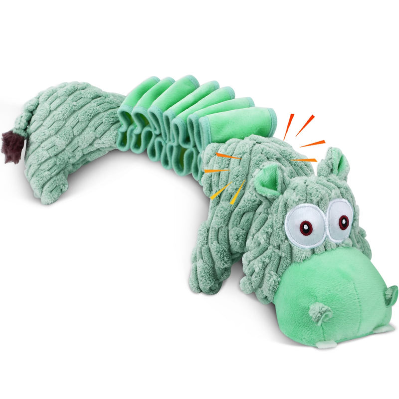 Large Squeaky Dog Toys and Interactive Dog Tug-of-War Toy, Tough Plush Dog Toy, Cute Puppy Toys, Pet Chewable Toys Plaything for Small Medium and Large Dogs Sage Green Hippo - PawsPlanet Australia