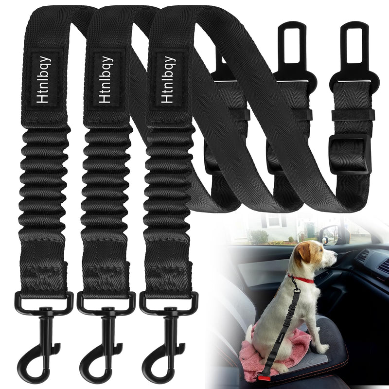 Thickened Dog Seat Belt for Car, 3 Pack Set Retractable Dog Car Leash Adjustable Dog Seat Belt for Vehicle Nylon Pet Safety Seat Belts Heavy Duty & Elastic,Seat Belt for Large Dogs in Car, Black - PawsPlanet Australia