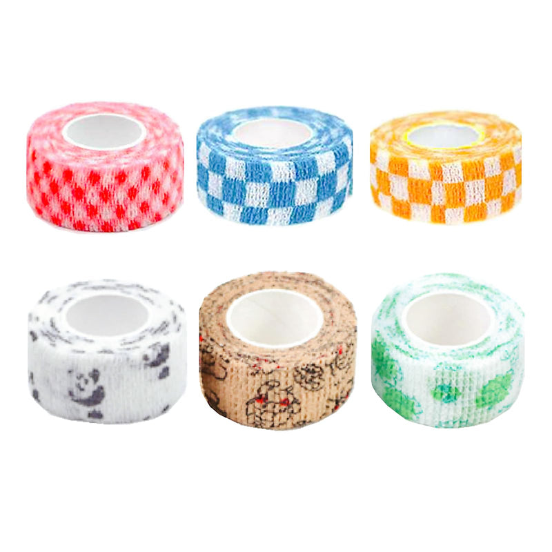 6 Pack Self Adhesive Bandage Wrap Self Adherent Vet Wrap Tape for Finger Wrist Pattern-6 1 Inch x4.4 yard - PawsPlanet Australia