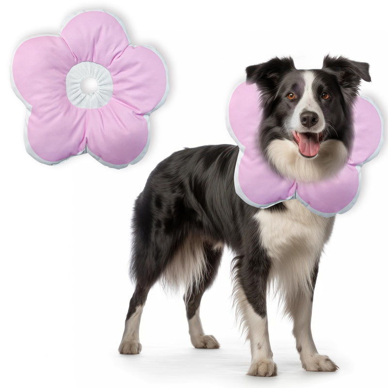 Dog Cones for Small Dogs,Comfortable Adjustable Soft Dog Cone After Surgery，Soft Protective Recovery Cone for Dogs and Cats,Washable Dog Elizabethan Collar Stop Licking Wounds (Pink, S) Pink - PawsPlanet Australia