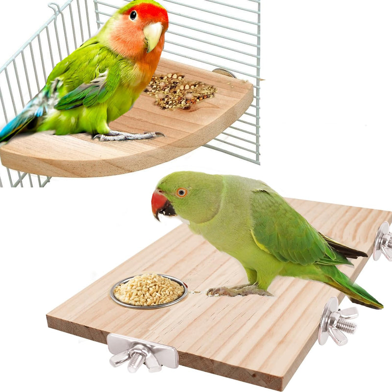 Bird Perch Platform Stand,Wood Perch Bird Platform Parrot Stand Playground Cage Accessories for Small Anminals Rat Hamster Gerbil Rat Mouse Lovebird Finches Conure Budgie Exercise Toy - PawsPlanet Australia