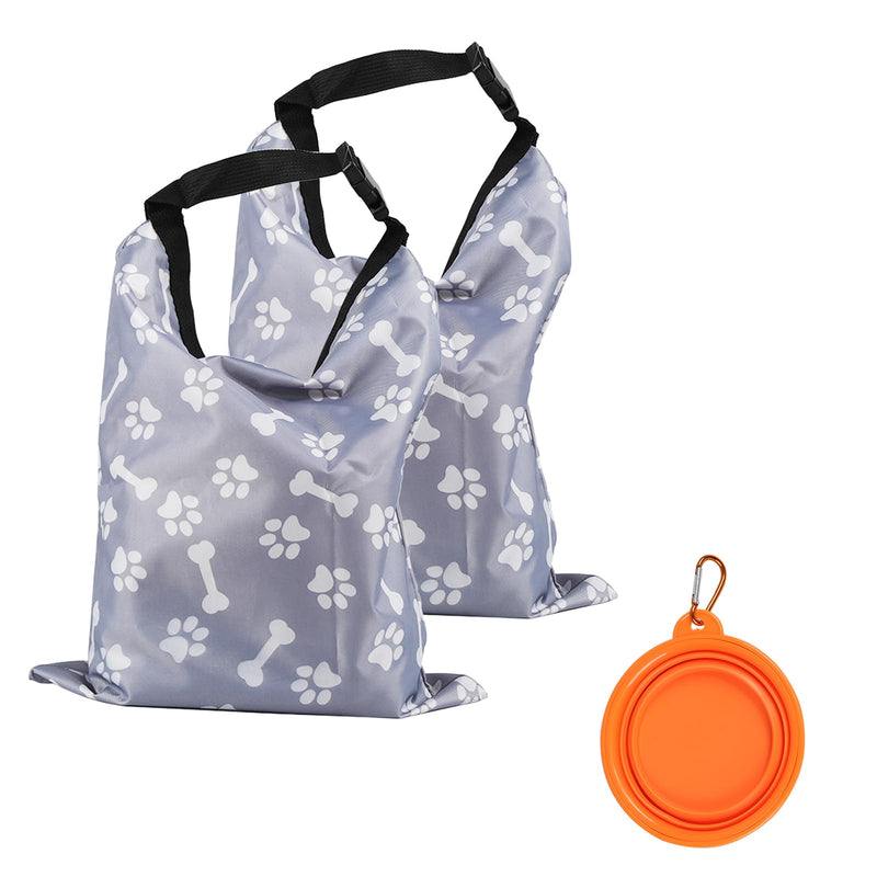 2Packs Dog Travel Bag,10 lb Dog Food Storage Container, Airtight Pet Travel Accessories, Large Capacity Dogs Food Carrier for Camping,with 1Packs Collapsible Dogs Travel Bowls,Perfect for Camping Trip A4699 - PawsPlanet Australia