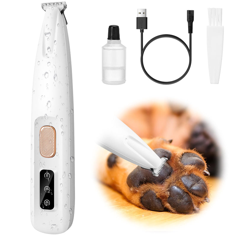 Palksky Dog Paw Trimmer, Upgraded 18mm-Blade Electric Dog Clippers for Groomming-with Led Display, Waterproof Pet Micro Precisiion Trimmer, Rechargeable Hair Shaver for Paws, Ears, Face, Rump-and Eyes One Speed
