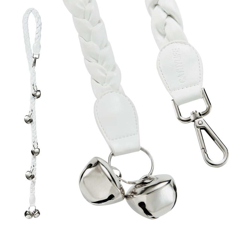 Dog Doorbells for Potty Training, Poly Urethane Puppy Door Bells, Hand-woven Dog Bells for Dog Training, Extra Loud Bells for Door Knob, Ring to Go Outside Doggie Pet Supplies. (White twist) White twist - PawsPlanet Australia