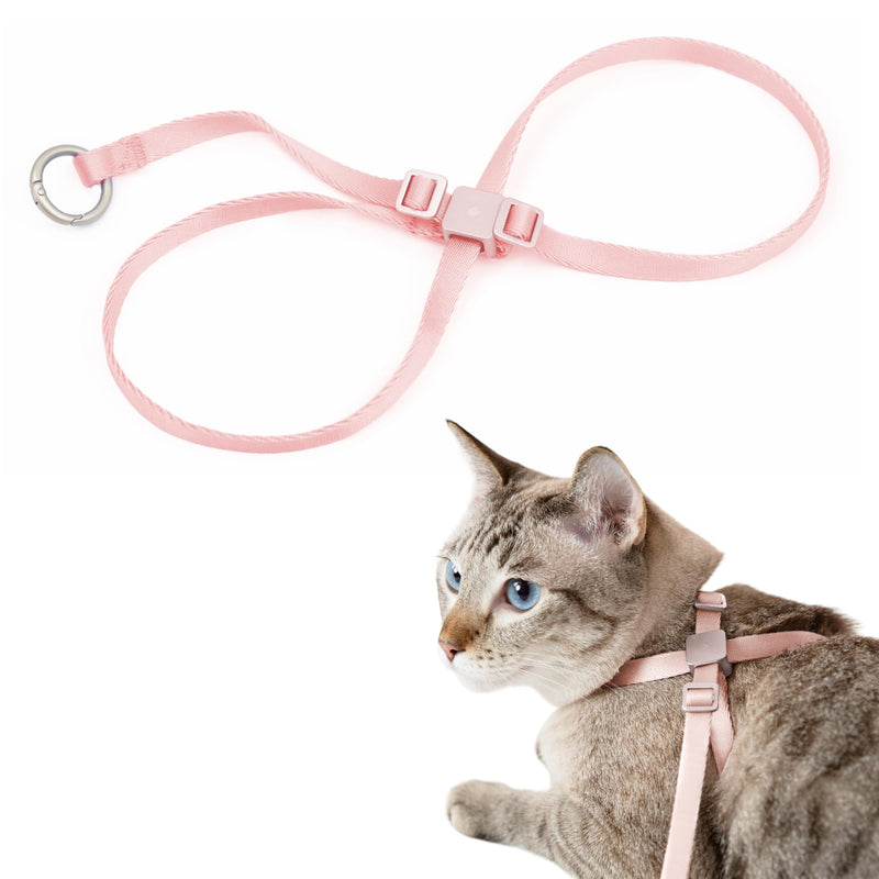 Cat Harness Escape-Proof Anti-Choking Adjustable Nylon Harness Lightweight with Anodized Aluminum Buckle, Ideal for Cats Outdoor Walking and Training, IDA Award (Blush Pink, S (13.8")) S (13.8") Blush Pink - PawsPlanet Australia