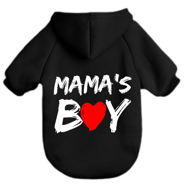 Cat Hoodies for Cats Pet Puppy Clothes Dog Hoodie Mama'Boy Printed Hooded Sweatshirt for Small Medium Size Dogs(Black,L) Black Large - PawsPlanet Australia