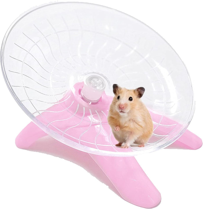 Hamster Flying Saucer Silent Running Exercise Wheel for Hamsters, Gerbils, Mice,Hedgehog and Other Small Pets Silent Running Wheel Hamster Wheel (Pink) Pink - PawsPlanet Australia
