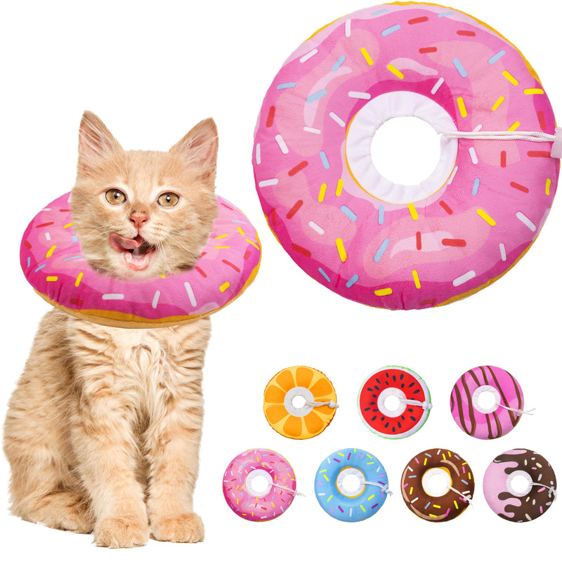 Cat Cone Soft Collar, Adjustable Cat Recovery Collar for Small Medium Large Cats, Cute Donut E Collar After Surgery, Anti-Lick Wound Healing Elizabethan Collar for Kittens (Donut Pink, Small) Donut Pink - PawsPlanet Australia