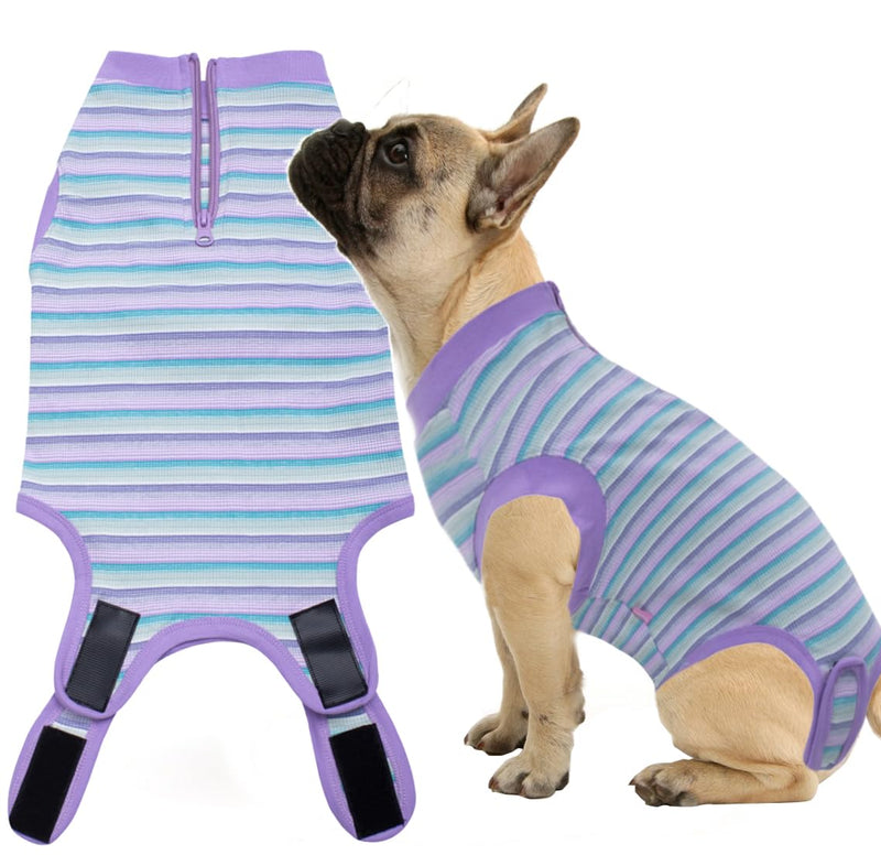 Wabdhally Dog Surgery Recovery Suit,Surgical Recovery Female Spay Suit for Medium Dogs Cats,Surgery Recovery Multi Purple Onesie M Multi Purple Striped - PawsPlanet Australia