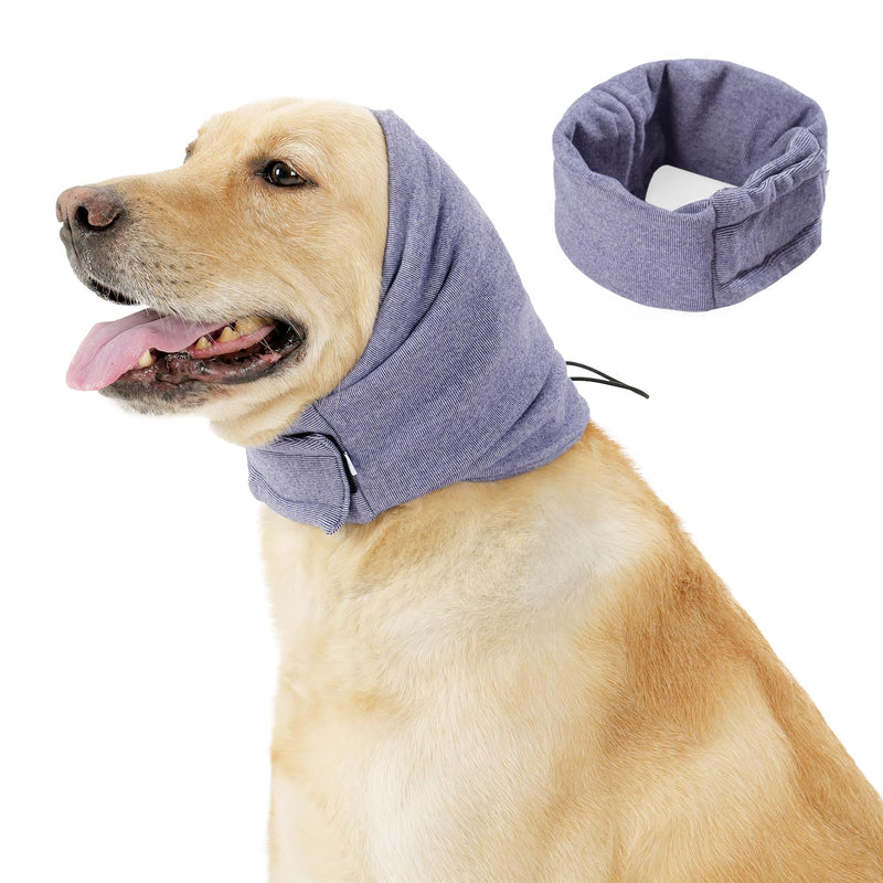 Dog Thunder Ear Muffs,Dog Calming Hoodie No Flap Ear Wraps for Dogs Hematoma Healing,Dog No Flap Noise Protection Ear Wrap Relieve Anxiety,Dog Ear Cover The Grooming (Light Purple, Medium) Light purple - PawsPlanet Australia